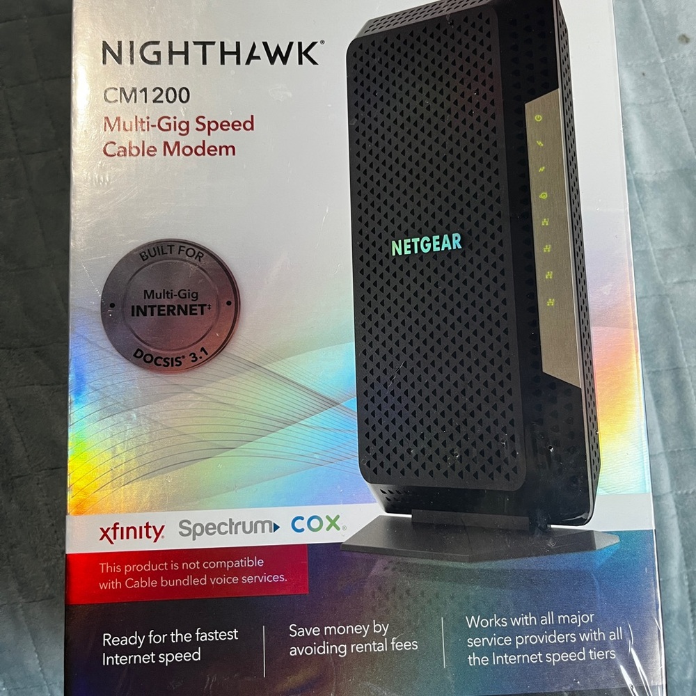 NETGEAR Nighthawk Cable Modem CM1200 - Compatible with All Cable Providers NEW